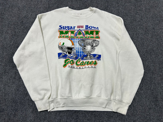 Sugar Bowl Miami Hurricanes Crewneck Sweatshirt - White Size XL
