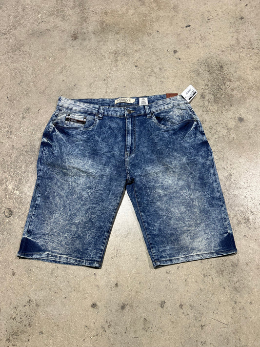 Akademkis Acid Wash Denim Shorts - Blue Size 38