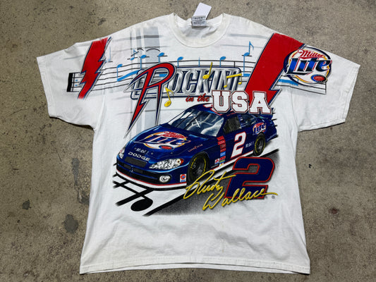 Rusty Wallace Rockin In The USA AOP Tee - White Size XL