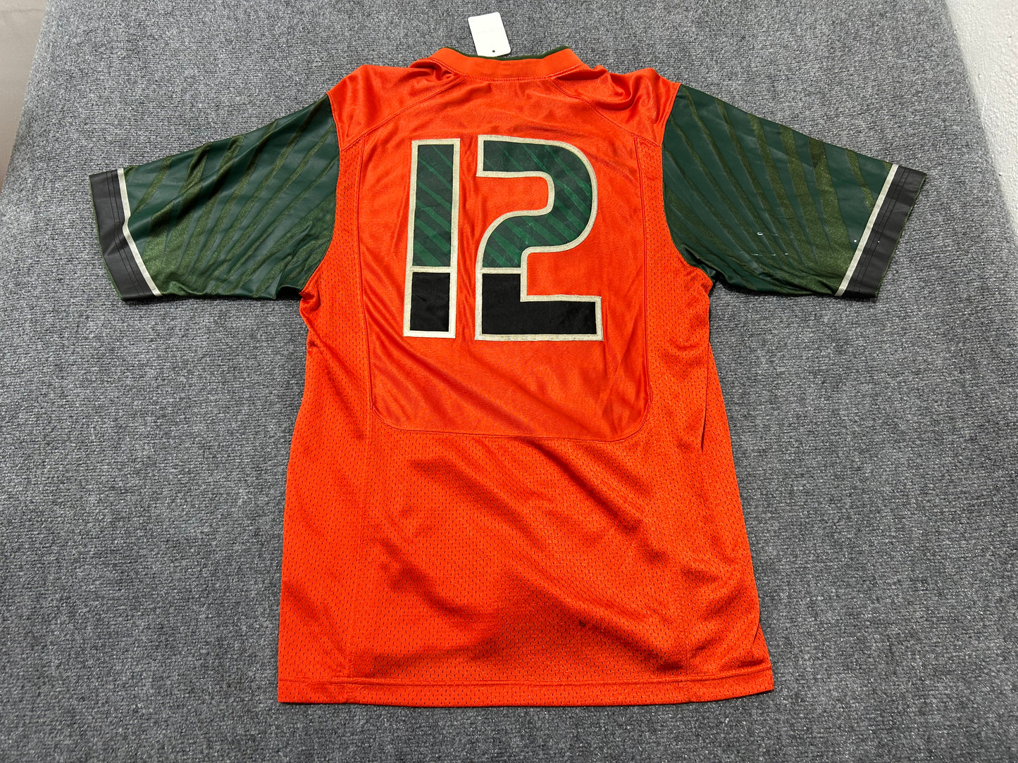 Nike Miami Hurricanes #12 Football Jersey - Orange / Green Size Medium