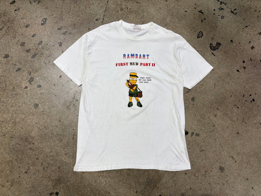 Rambart First Mud Part 2 Parody Tee - White Size XL