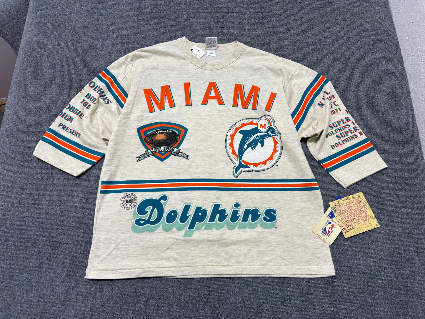 1990 Miami Dolphins 25 Seasons Tee - White Size XL
