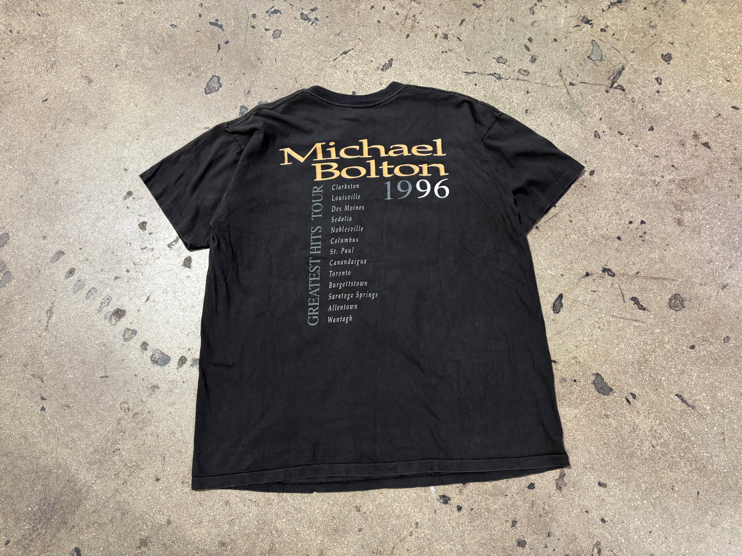 1996 Michael Bolton Tour Tee - Black Size XL