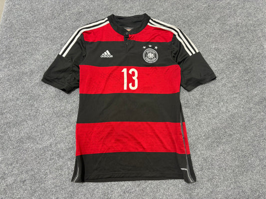 2013 Adidas Germany #13 Muller Striped Jersey - Black / Red Size Medium
