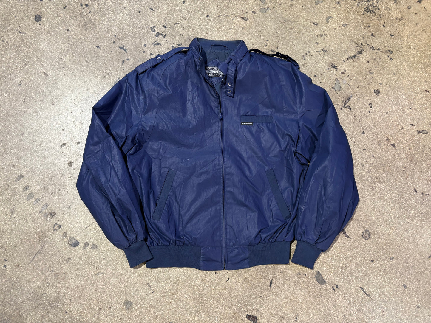 Members Only Zip Up Jacket - Navy Size XL