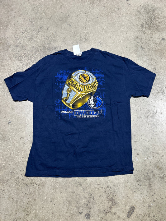 2011 Dallas Mavericks NBA Champions Tee - Navy Blue Size XL