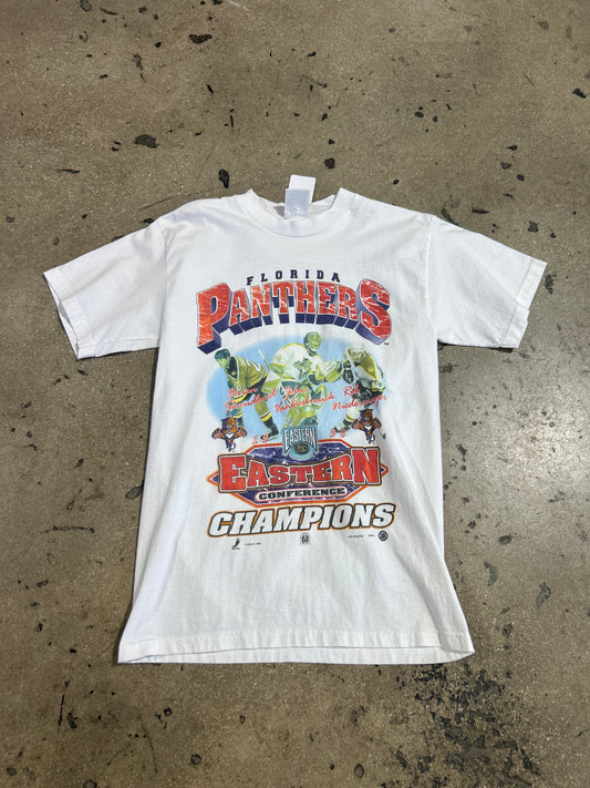 1996 Florida Panthers EC Champs Tee - White Size Medium (20x29)