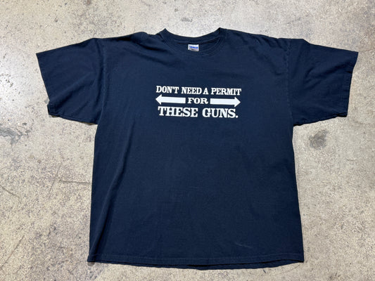 Gun Permit Tee - Black Size XXL