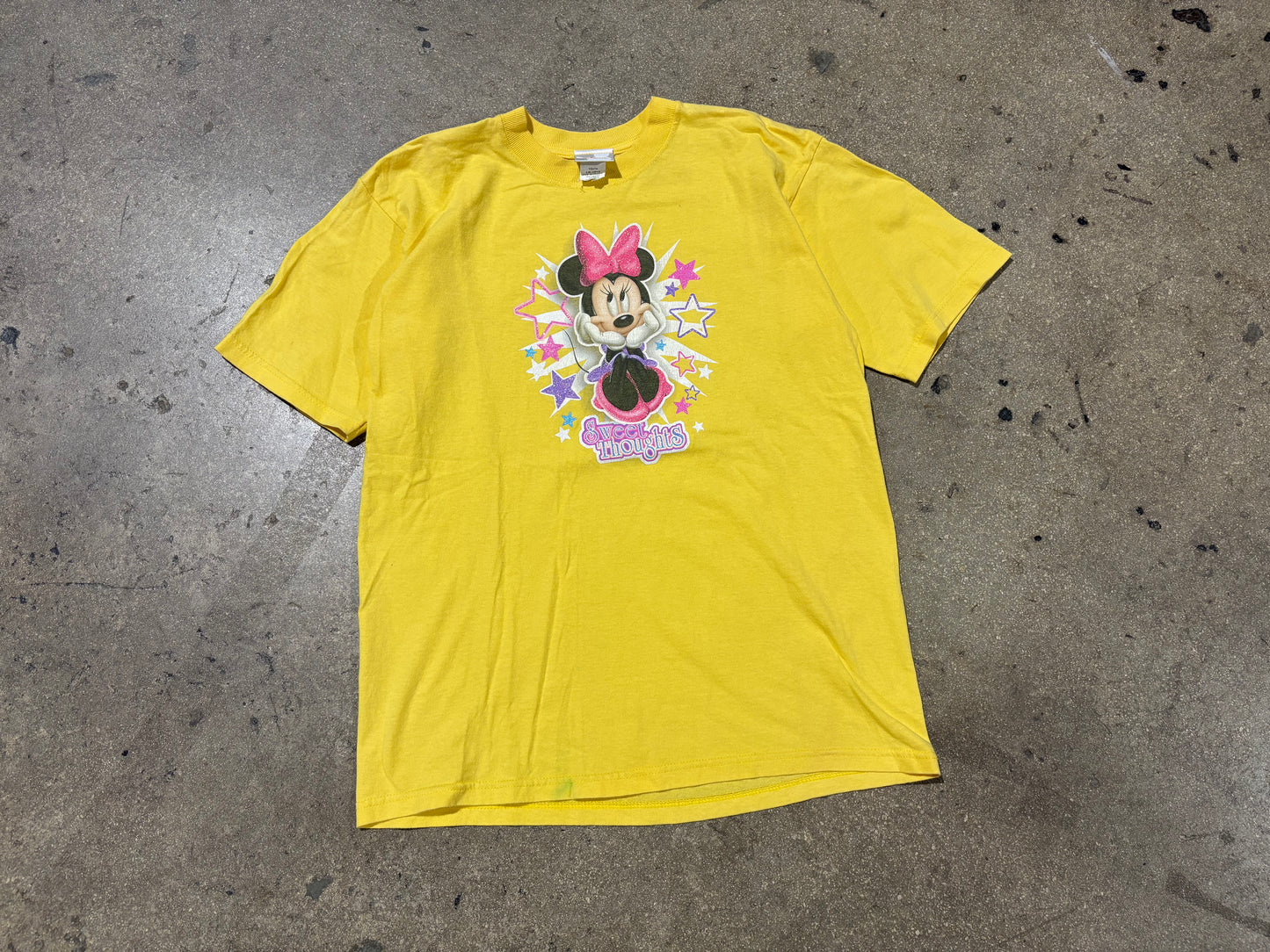 Minnie Mouse Sweet Thoughts Tee - Yellow Size Youth Large