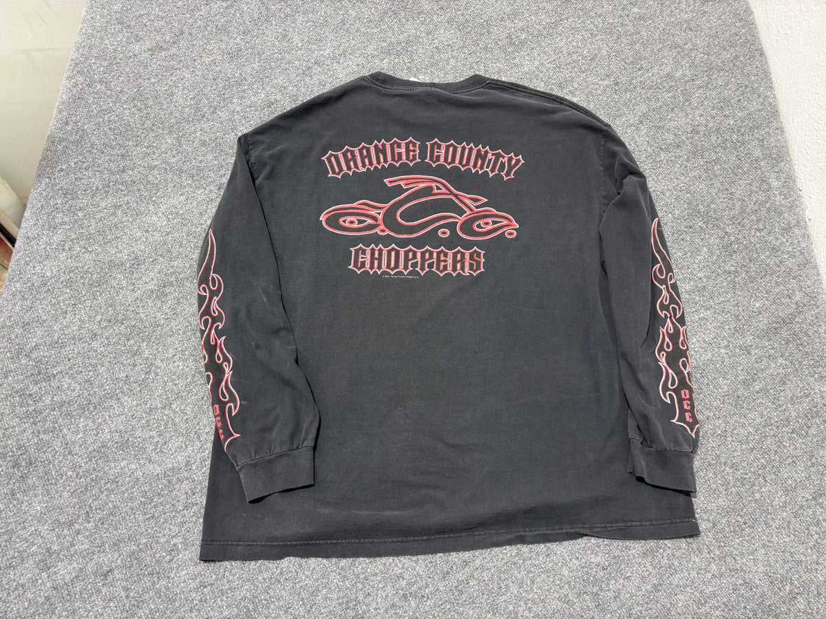 Orange County Choppers Flame LS Tee - Black Size XXL