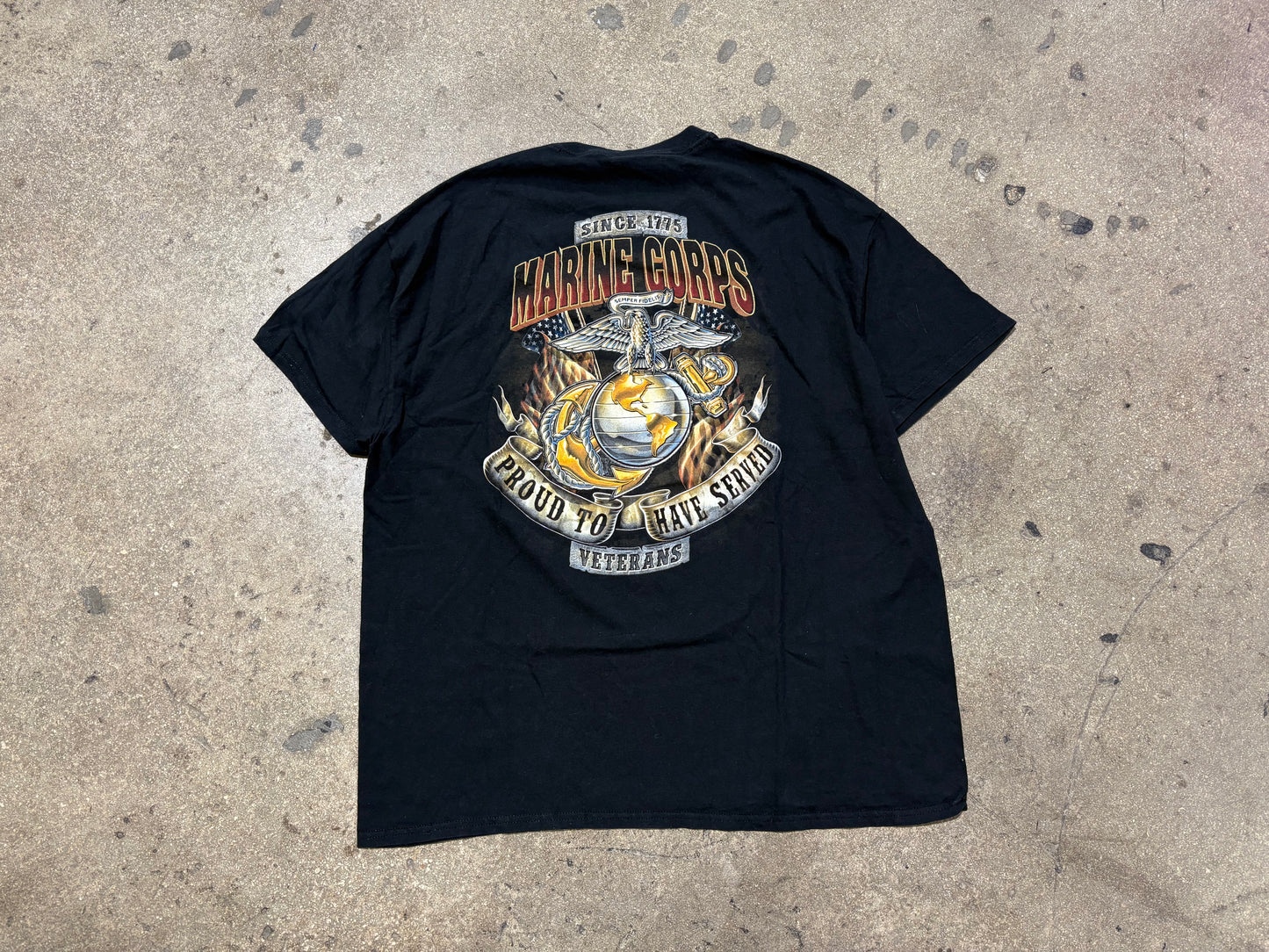 Marine Corps Proud To Serve Tee - Black Size XL