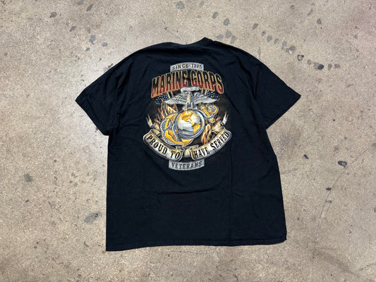 Marine Corps Proud To Serve Tee - Black Size XL