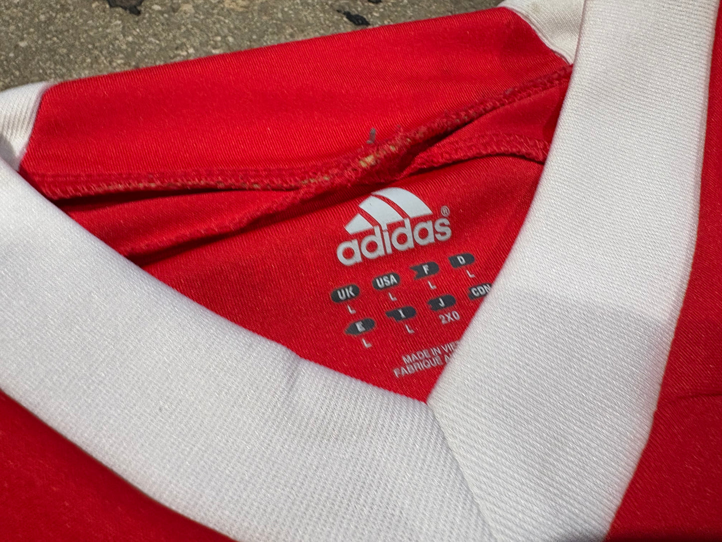 Adidas Benfica Long Sleeve Soccer Jersey - Red Size Large