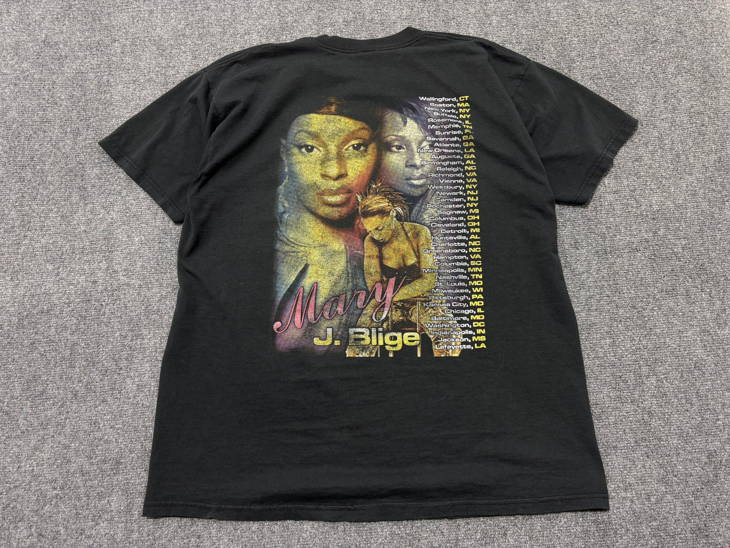 Faded Out Mary J Blige Rap Style Tee - Black Size XL