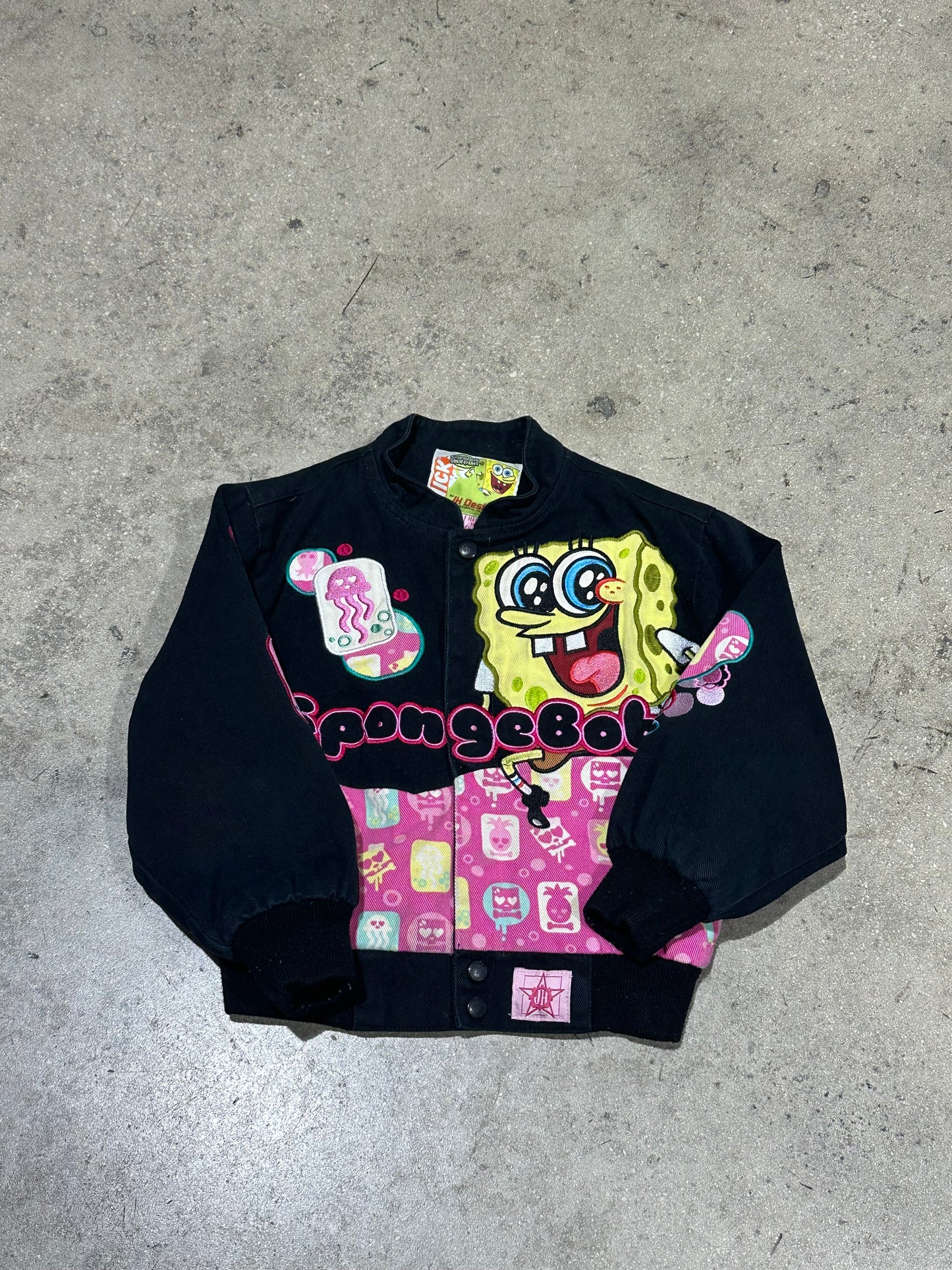 Kid's SpongeBob Squarepants Jeff Hamilton Racing Jacket - Black/Pink Size XS