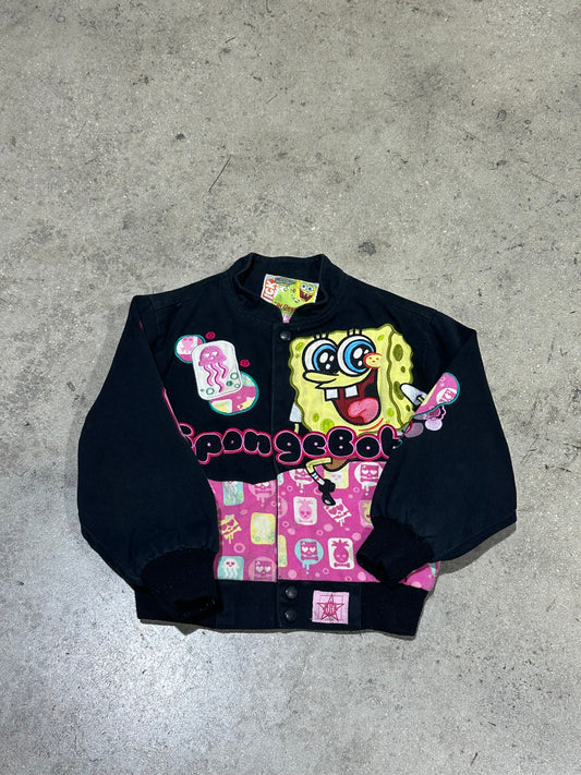 Kid's SpongeBob Squarepants Jeff Hamilton Racing Jacket - Black/Pink Size XS