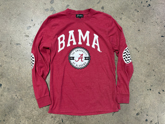 Alabama University "BAMA" Longsleeve Tee - Red Size Medium