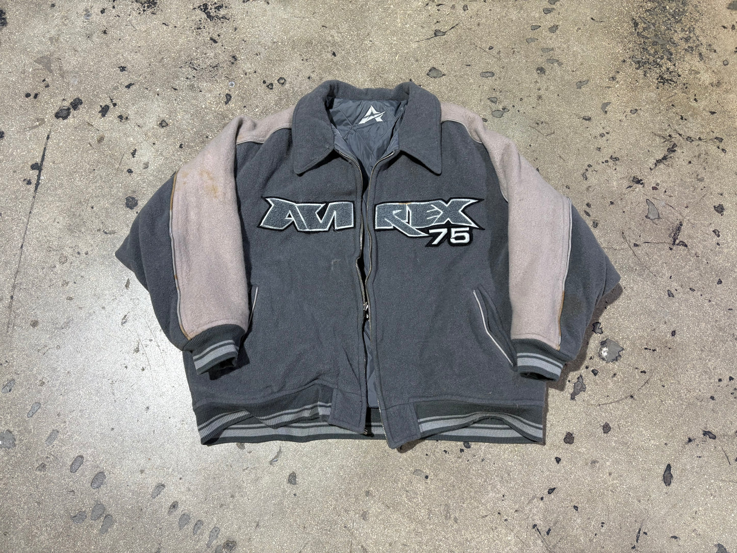 Avirex New York Two Tone Jacket - Grey Size XXL