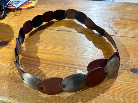 Armani Exchange Oval Leather Belt - Brown