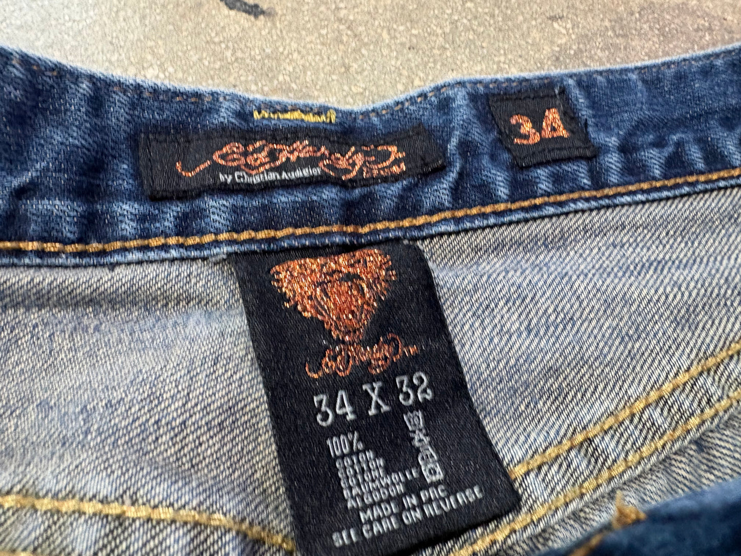 Ed Hardy Straight Fit Jeans - Blue Size 34