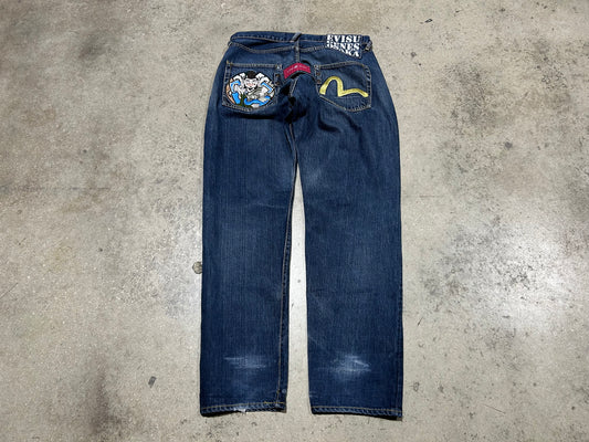 Evisu Gold Embroider Jeans - Blue Size 36