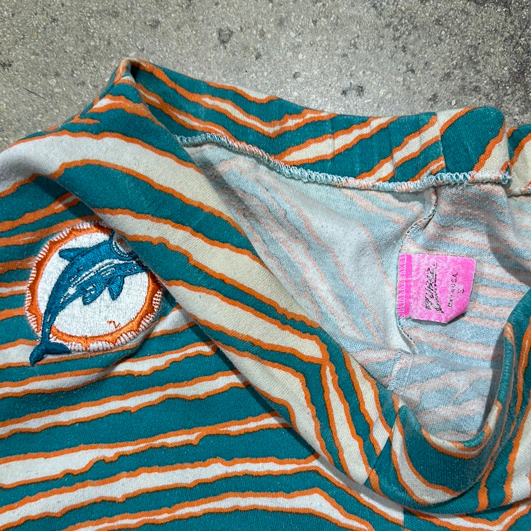 Zubaz Miami Dolphins Zebra Pattern Sweatpants - Teal/Orange Size Small