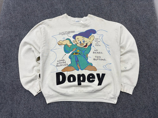 The Seven Dwarfs Dopey Crewneck Sweatshirt - White Size Large