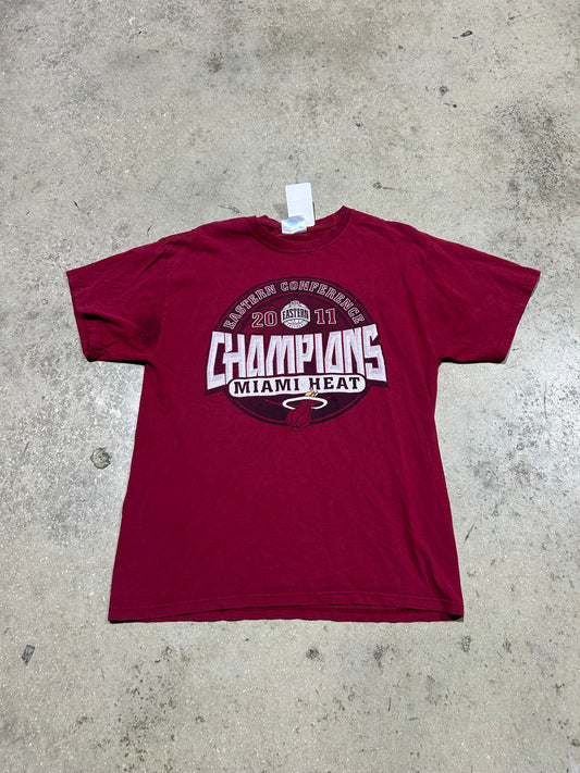 2011 Eastern Conference Miami Heat Champions Tee - Red Size M