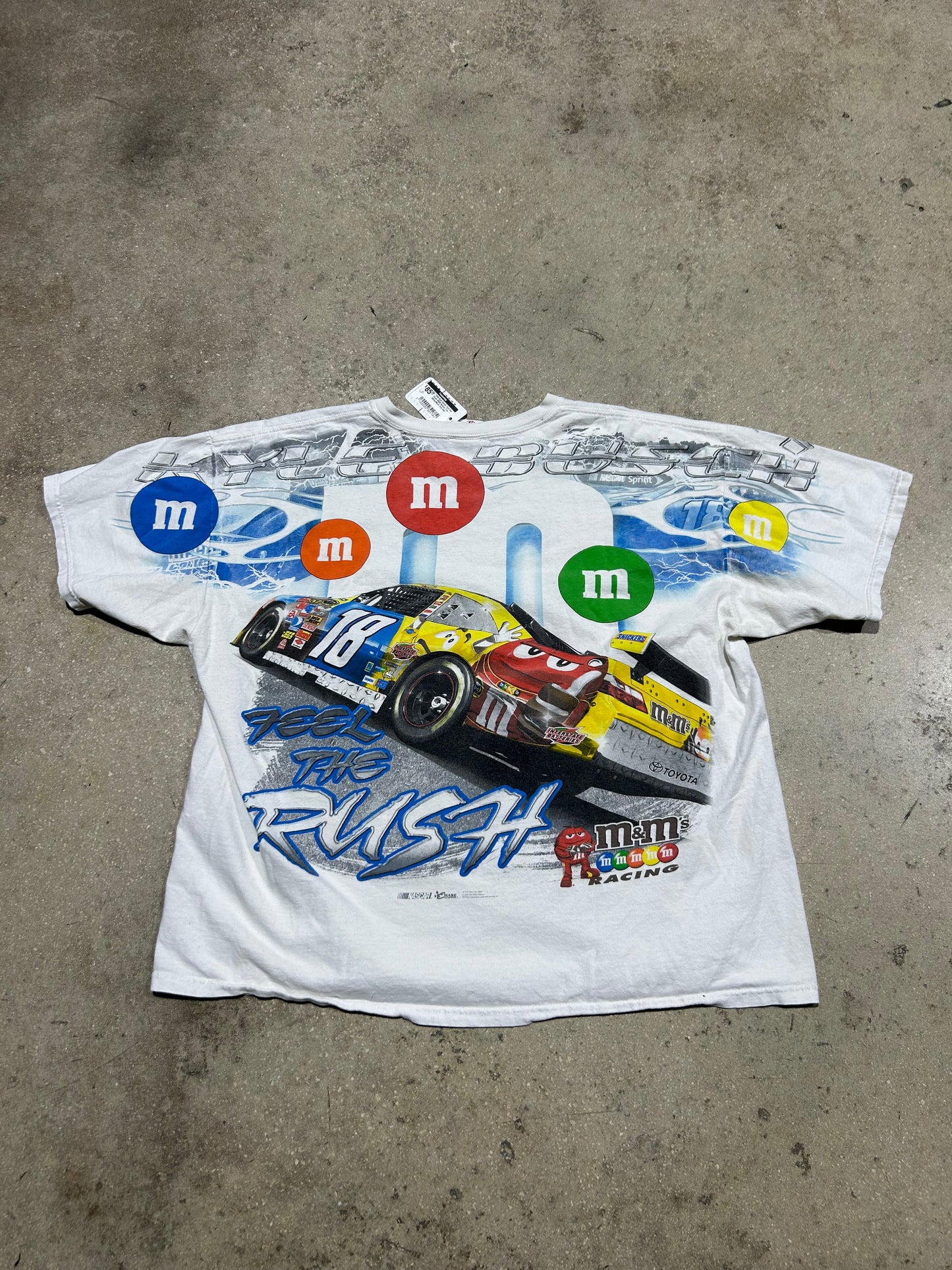 2008 Kyle Busch Feel the Rush M&N Nascar Tee - White/Multi Size XXL