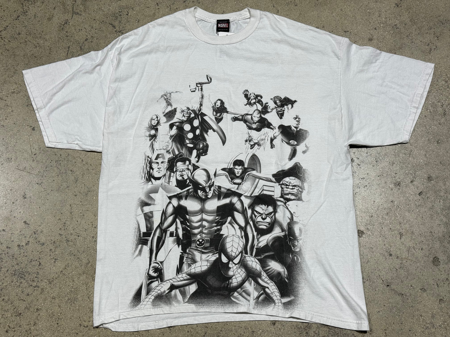 Marvel Super Heros Collage Tee - White Size XXL