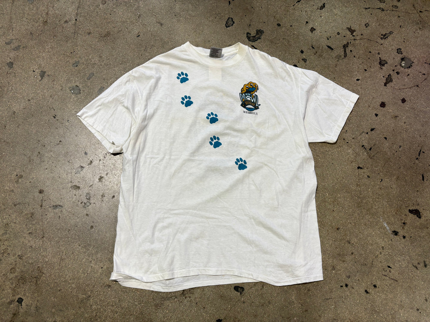 1995 Jacksonville Jaguars Paws Tee - White Size XXL