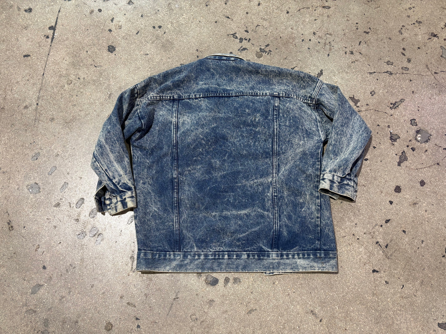 Womens Brittania Acid Wash Denim Jean Jacket - Blue Size Large