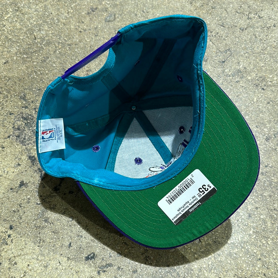 Charlotte Hornets Snapback Hat - Aqua/Purple