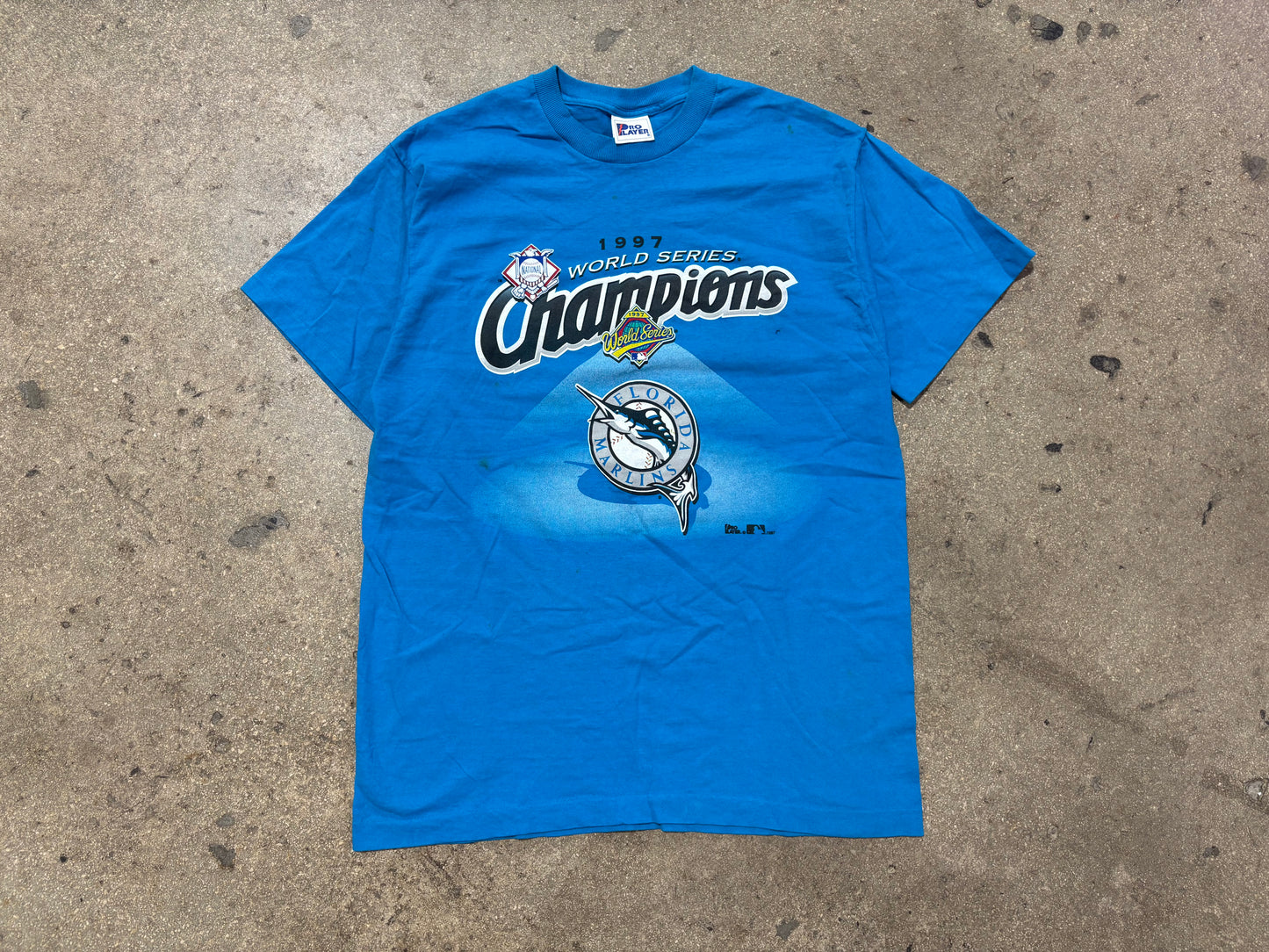 1997 Florida Marlins World Series Champs Tee - Teal Size Large