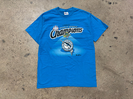 1997 Florida Marlins World Series Champs Tee - Teal Size Large
