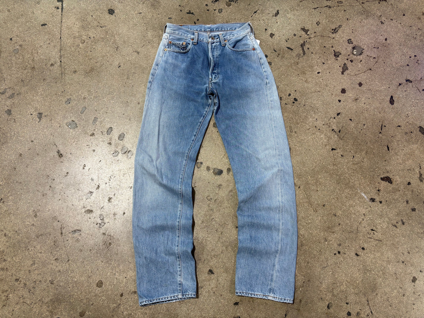 90s Levis 501 Big E Selvedge Jeans - Light Wash Size 27 x 33