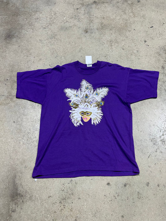 Masked Girl tee - Purple Size XL