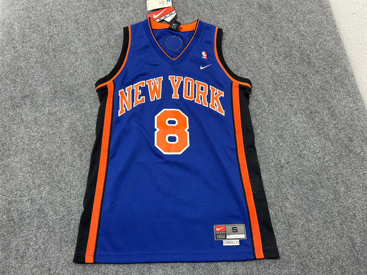 New York Knicks Sprewell #8 Basketball Jersey - Blue Size Small