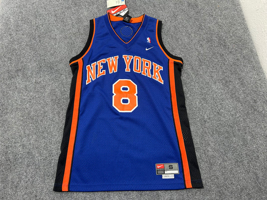 New York Knicks Sprewell #8 Basketball Jersey - Blue Size Small