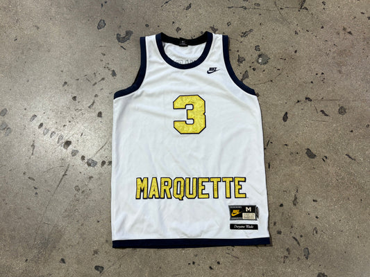 Nike Marquette #3 Dwayne Wade Jersey - White Size Medium