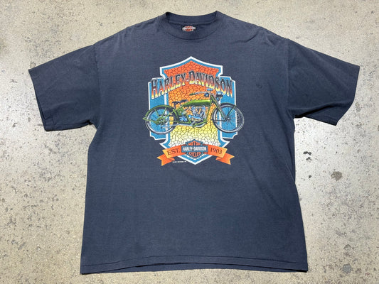 1990 Harley Davidson North Platte NE Tee - Faded Black Size XL