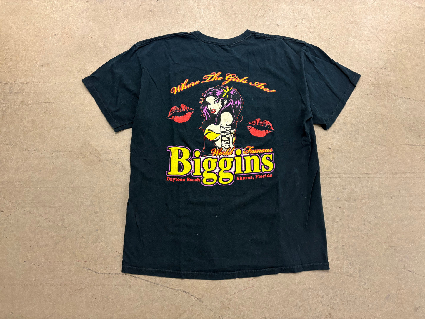World Famous Biggins Strip Club Tee - Black Size Large