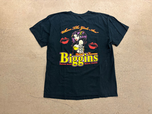 World Famous Biggins Strip Club Tee - Black Size Large