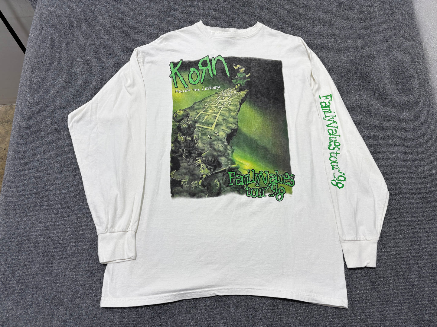 1998 Korn Family Values Tour Long Sleeve - White Size XL