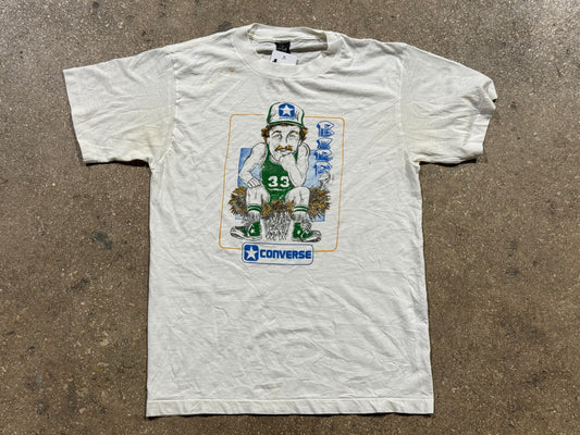 80s Converse Larry Bird Caricature Tee - White Size Large