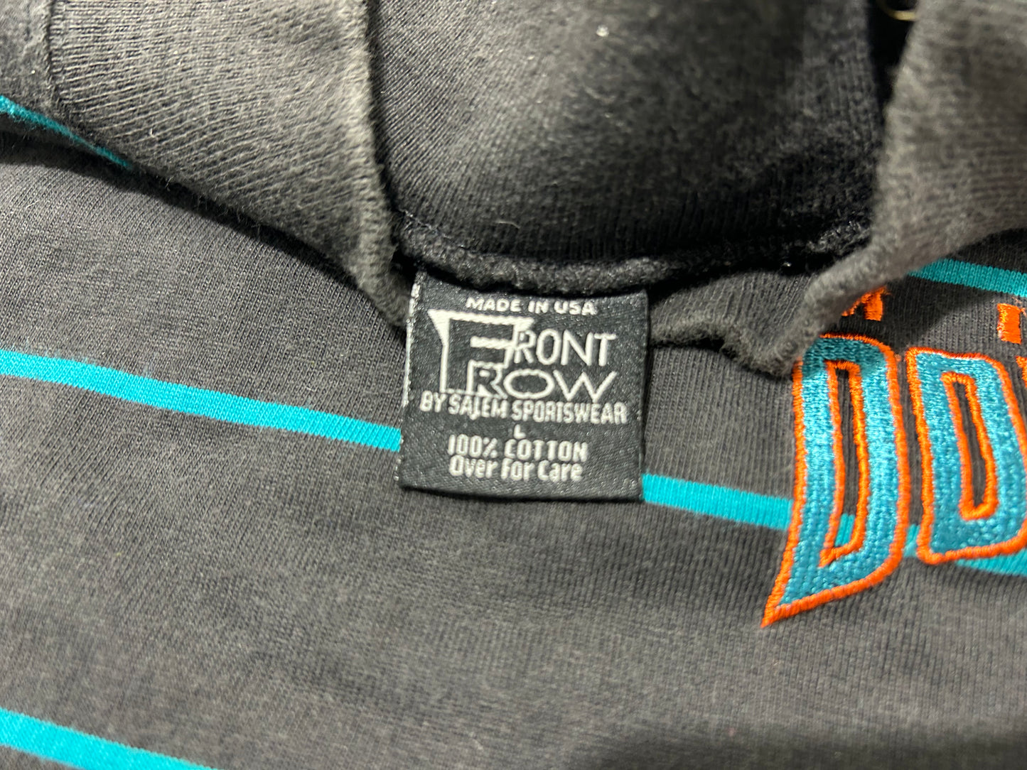 Miami Dolphins Mockneck Stripped Long Sleeve Shirt - Black/Teal Size Large