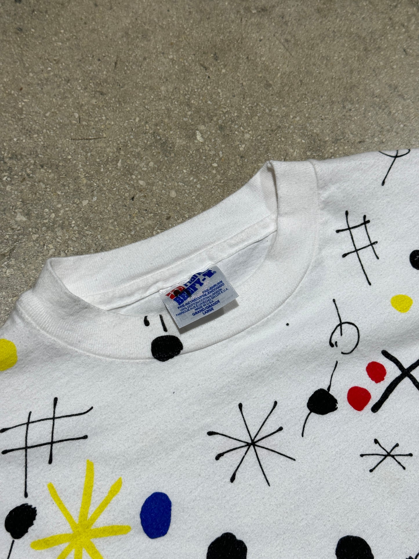 Miro All Over Print Tee - White Size Large