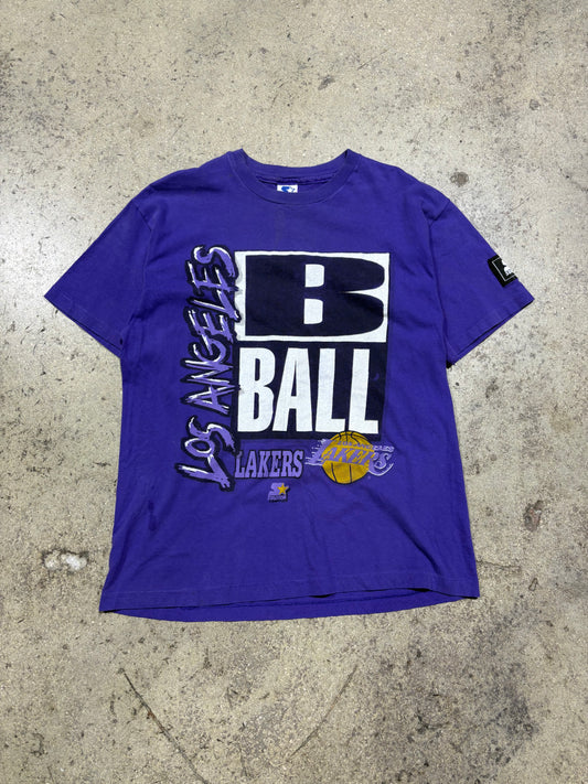 Starter Lakers BBall Tee - Purple Size Large (21.5x25)