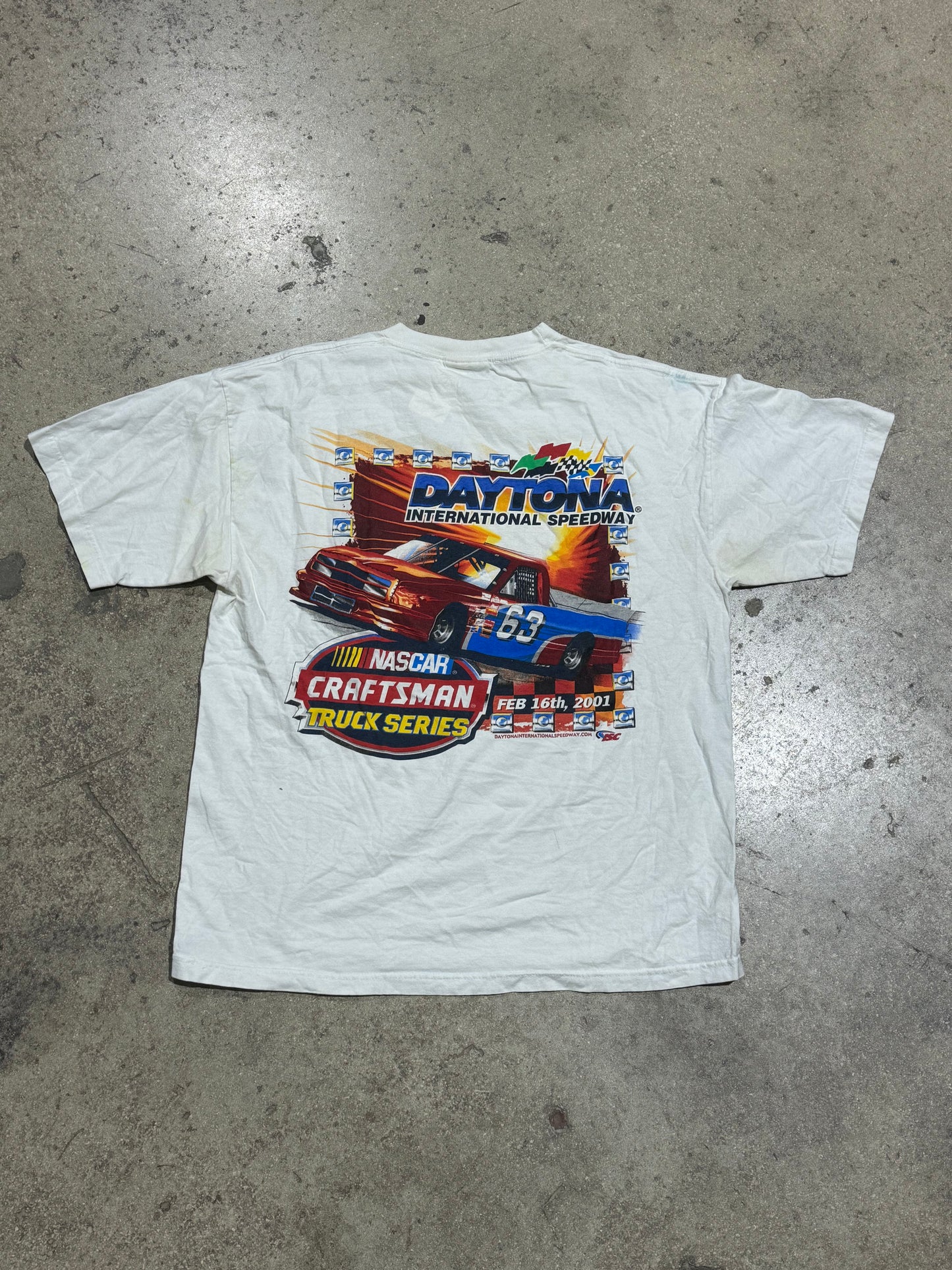 Nascar 2001 Daytona Craftsman Truck Series Tee - White Size XL