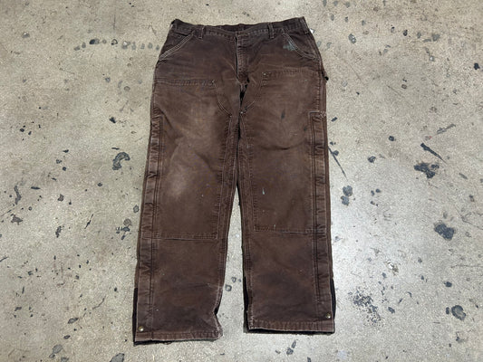 Carhartt Insulted Double Knee Carpenter Pants - Brown Size 42x32